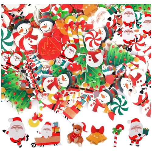 Bemvp 300 Unidades De Oblea Comestible De Papá Noel/Papel De Arroz para Fiestas Infantiles De Nochebuena, Decoración De Cajas para Cupcakes Y Tartas.