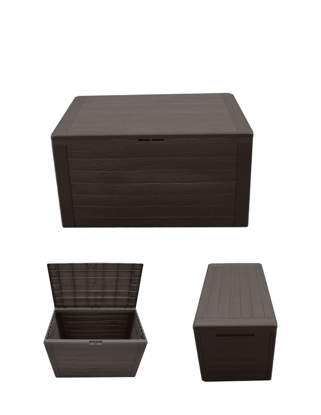 Jardin202 - Baúl de Almacenamiento de Plástico Resistente en Color Marrón - Disponibles en 140L, 190L y 280L | 140 L