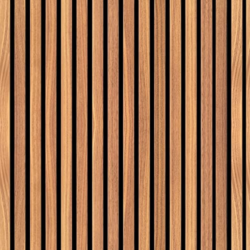 Papel de Parede Adesivo Lavável Ripas de Madeira Natural Rolo 12m