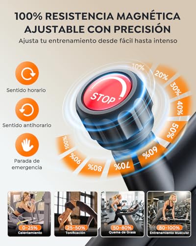 Miniatura 4 de Burever Bicicleta Eestática Para Casa Con App, Bicicleta Estatica Silenciosa Con Resistencia Magnética 0-100 , Pantalla Led, Soporte Para Mancuernas Y Portavasos, Estructura Estable, Max 160kg