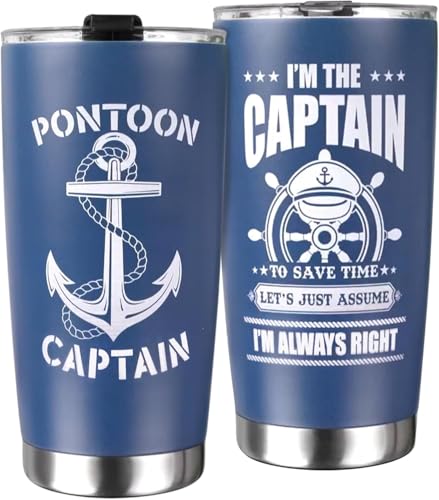 FROOBLEQUIRK 20 oz Boating Tumbler – Captain & Boat Owner Gift, Nautical...