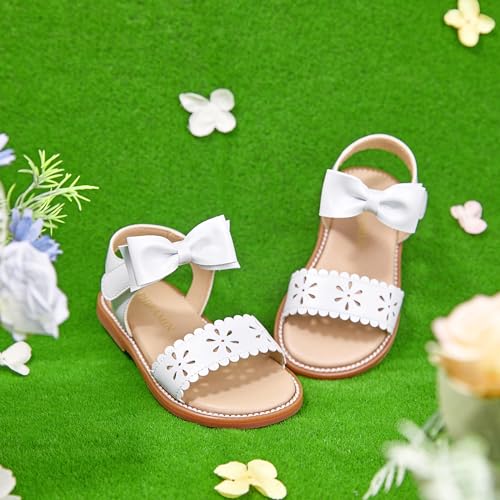 Image of PHIRAMIN Toddler Flower Girl Sandals - Girl Dress Shoes Toddler Little Kid Wedding Party