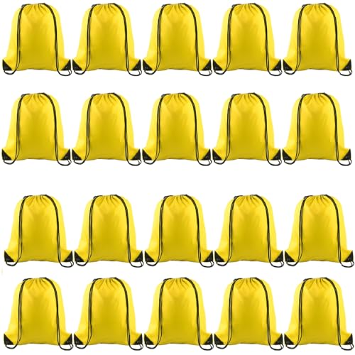 Image of KUUQA 20Pcs Yellow Drawstring Backpack Bags