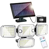 【Pannello girevole, resistente all'acqua e durevole】La luce solare è dotata di 296 perline LED e 4 teste della lampada girevoli. Illuminazione grandangolare a 270 °, che ti offre un'esperienza di illuminazione più ampia di notte. Il materiale ABS resistente assicura che questa luce di sicurezza per esterni possa resistere alle intemperie e alle intemperie. Livello di impermeabilità IP65, assicurarsi che possa funzionare normalmente anche nella stagione delle piogge.
