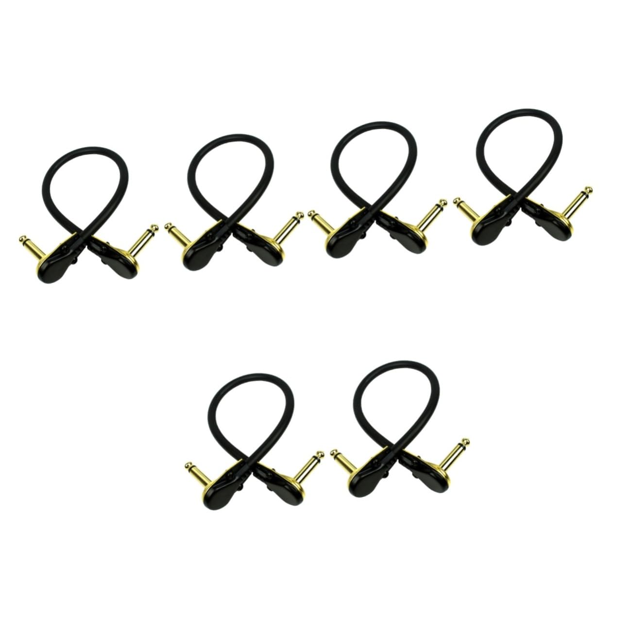 Toyvian 6stücke Gitarren Effektkabel Goldstecker Flexibles Design Hervorragende Geräuschreduzierung Für Gitarrenpedalboards Und Verstärkeranschlüsse