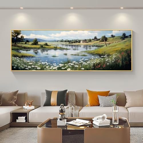 Peinture diamant grand débutant kit complet pour apprendre le diamond painting paysage de lac