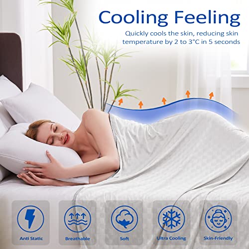 Topcee Cooling Blanket, Summer Cooling Blankets for Hot Sleepers, Arc-Chill Q-Max>0.5 Cool Fiber, Oeko-TEX 100% Certified, Soft, Breathable, Double-Side Bed Throw,Keep Cool for Adults Kids 90"x90" - image 2