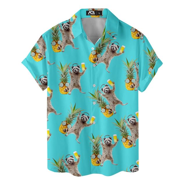Funny Hawaiian Shirts for Men Palm Beach Shirts Tropical Vacation Shirts H2
