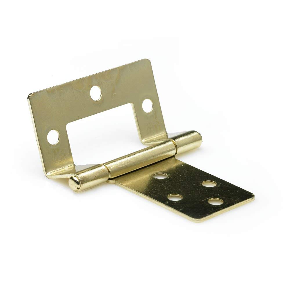 Luxisleepltd Brass 2X ,Cranked,Flush Hinges 50Mm Door Wood Furniture Cupboard Cabinet (4)