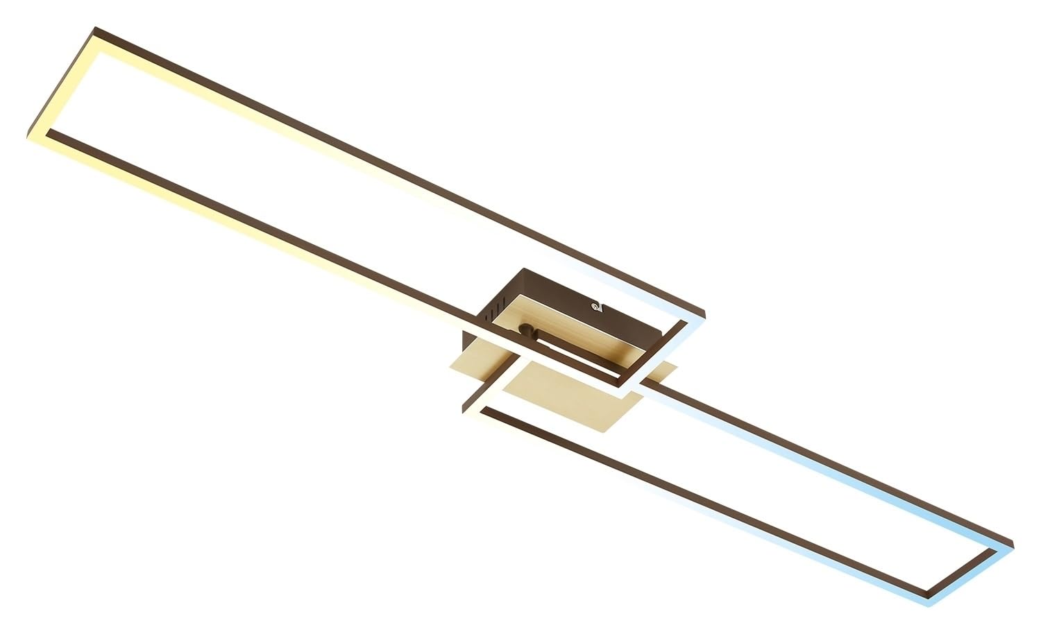 BRILONER Leuchten - Lámpara de Techo LED, Lámpara de Techo Regulable, Incluye Control Remoto, Control de Color de Temperatura, Función de Luz Nocturna y Temporizador, 1100x248 x78 cm, Marrón Dorado