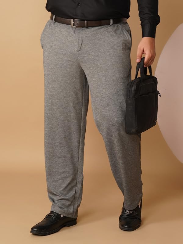 Image of OOMPH! Luxury Lycra Stretchable Formal Pants for Men | Stylish Slim Fit Men's Wear Trousers for Office or Party | Mens Fashion Dress Trouser Pant