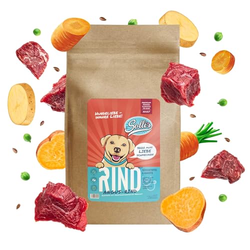 Sollis Hundefutter trocken | Getreidefrei | Zuckerfrei | Angus-Rind | Trockenfutter für ausgewachsene Hunde | 2kg