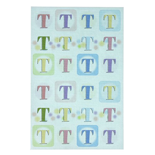 ゆにねーむ 洗濯 タグ に貼る シール イニシャルT 24ピース×1シート UN-235