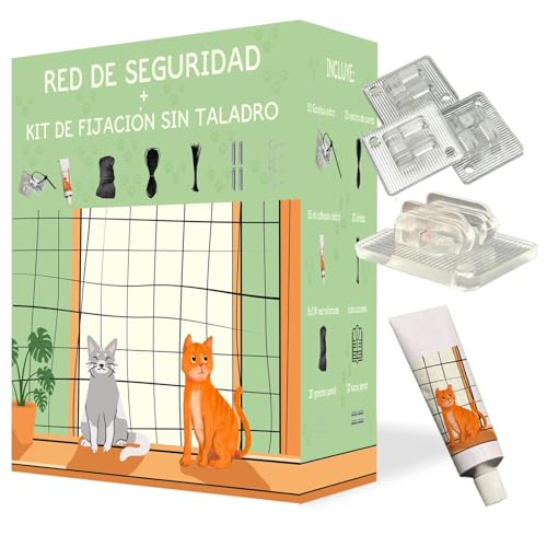 VartAMZ Red Gatos Terraza Reforzada (8x3), Kit de Instalacion Sin...