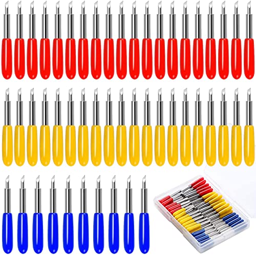 Popuppe 50 Lames de Découpe de Rechange pour Machine de Découpe et Gaufrage 30/45/60 Degrés Lame Cutter Graver Vinyle Compatible avec Cricut, Silhouette Cover
