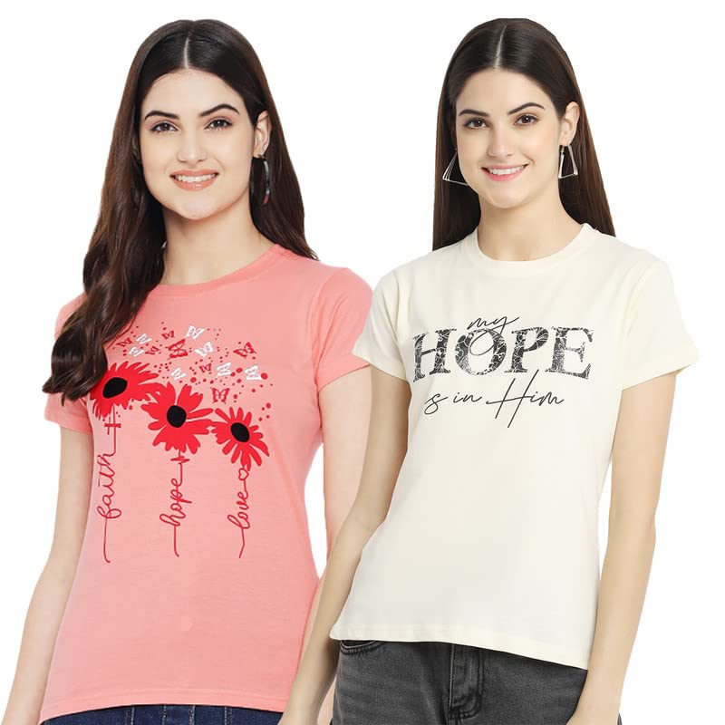 Image of Preneum Women's Letter Print Regular Fit T-Shirt