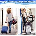 Luggage Straps Travel Belt for Luggage, Add a Bag Luggage Strap for Backpack, 2-in-1 Suitcase Belts Adjustable Elastic Airport Travel Accessories for Women & Men - Image 2
