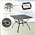 VINGLI 5-Piece Outdoor Dining Set, Metal Patio Dining Set for 4, Square Dining Table with Umbrella Hole & 4 Stackable Patio Chairs for Porch, Deck and Backyard