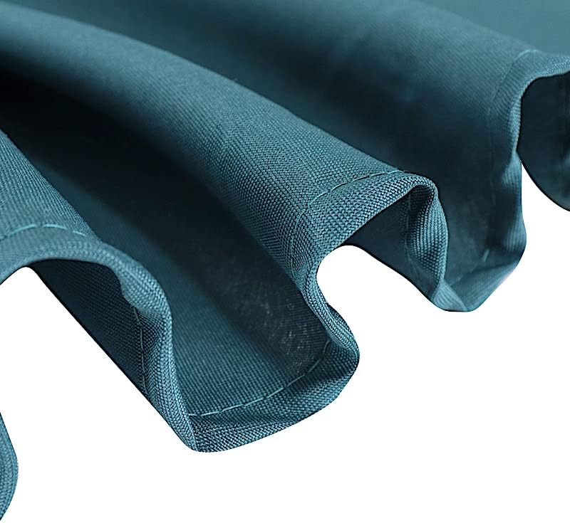 Miniatura 7 de Mantel redondo de poliéster lavable de 120 pulgadas, color verde azulado pavo real, de fácil cuidado, para interiores y exteriores, despedida de