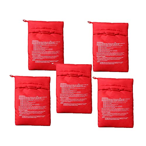 Set 2 Sacchetti Per Patate Al Microonde – Rosso, 25x19 Cm – Patate Perfette In 4-6 Minuti, Riscaldamento Uniforme