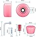 Tanzfrosch 8 Pack Roller Skate Wheels with Bearings Installed and 2 Toe Stoppers for Double Row Skating, Quad Skates and Skateboard Outdoor or Indoor Use, 32mm x 58mm 82A (Pink)