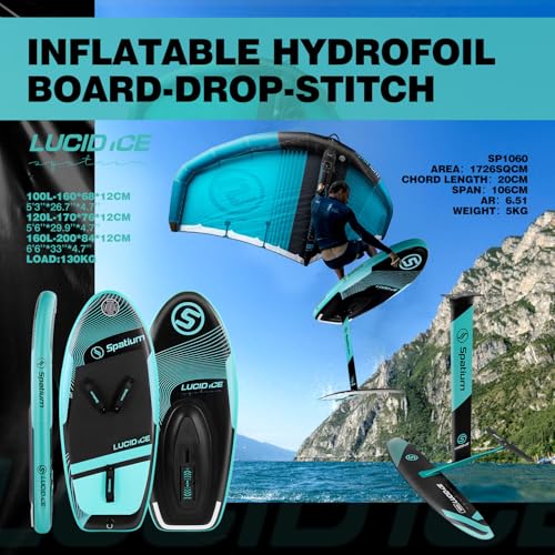 image for OTELETE Lucid Ice Inflatable Hydrofoil Board Foil Surfboard 160L Infla