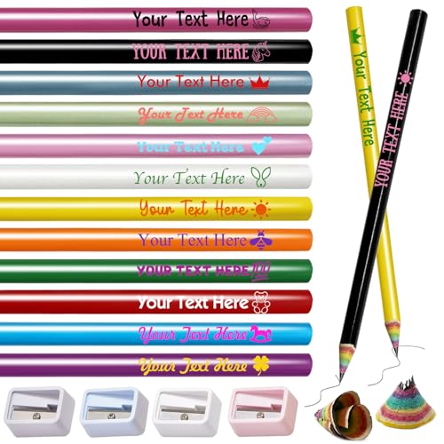 Lápices personalizados arcoíris 12 colores x12 unidades miniatura 1