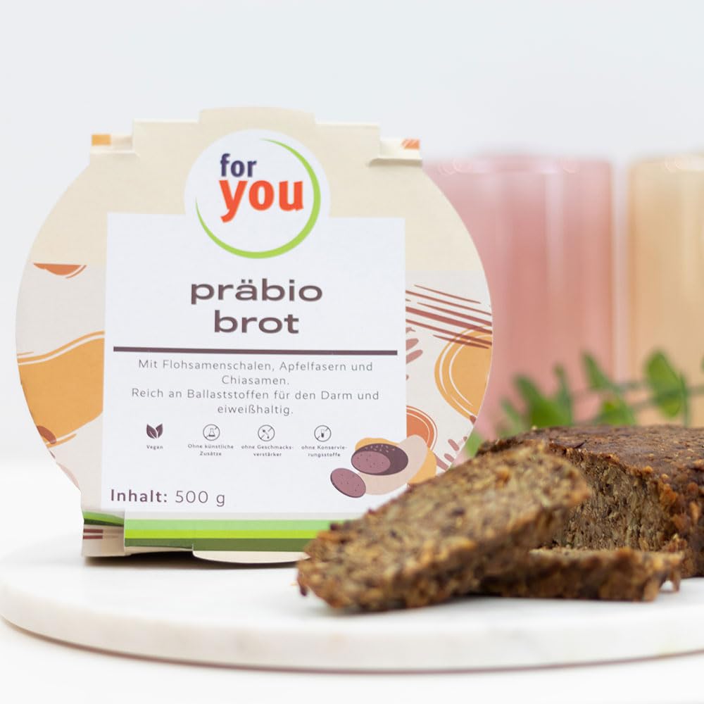 for you präbio brot 9x 500g - Saftiges, verzehrfertiges Hafer-Vollkornbrot mit Präbiotischen-Ballaststoffen für den Darm - Fitnessbrot - ohne künstliche Zusätze, schonende Herstellung