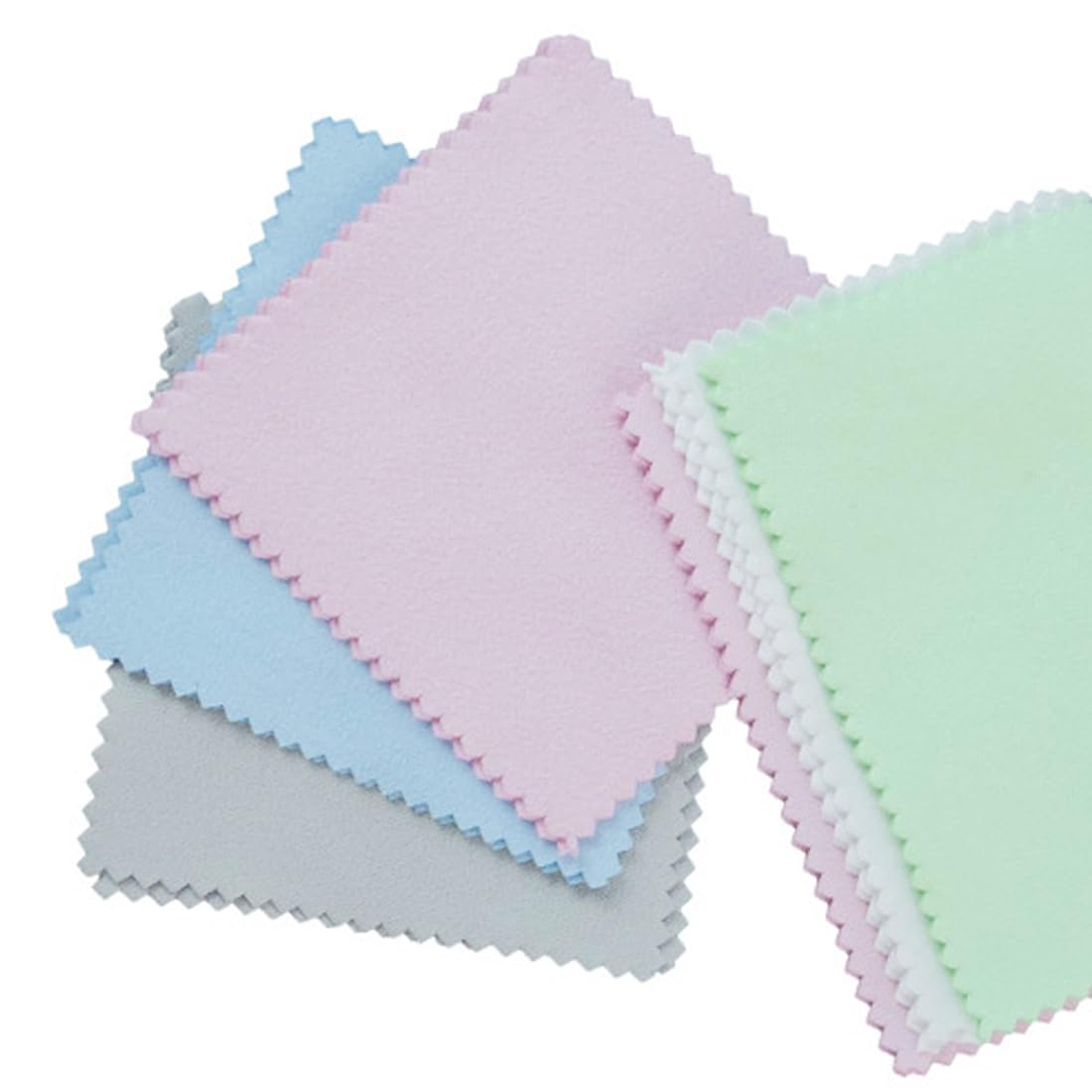Confezione 20 Panni Per Pulire Gioielli - Pile Double Face, 8x8 Cm, 4 Colori - Foto 10