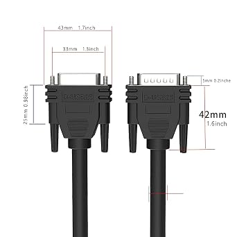 DB15 Male to Male Cable Foil Shielding and Tinned Copper Braid 5 Foot Black D-SUB 15 PIN RS232 Serial Cable 26AWG (5feet /1.5M, Male to Male)