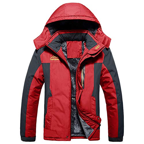 TOTNMC Mens Hiking Jacket Waterproof Ski Jacket Warm Winter Jacket Snow Ski Coat Winterbreaker