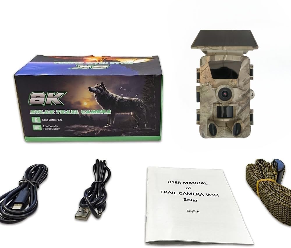 5K Wildkamera mit 4G LTE & Solar, Echtzeit-Handyübertragung via App, Super-Infrarot-Nachtsicht, 5200mAh Akku, 32GB SD-Karte, IP67 – Wildtierkamera mit SIM-Karte, Bewegungsmelder und Solaraufladung