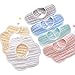 VIVANA Muslin Baby Bibs for Boys and Girls, Cotton Drooling and Teething Bibs, Infant Newborn (Multicolored, U-Shape)