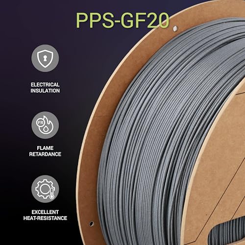Image of Polymaker Fiberon PPS-GF20 Filament 1.75mm 3kg Spool, Extreme Heat Resistance, Electrically Insulating, UL94 V0 Flame Retardant, Chemical Resistant, Ideal for Housings, Fixtures & Automotive Parts