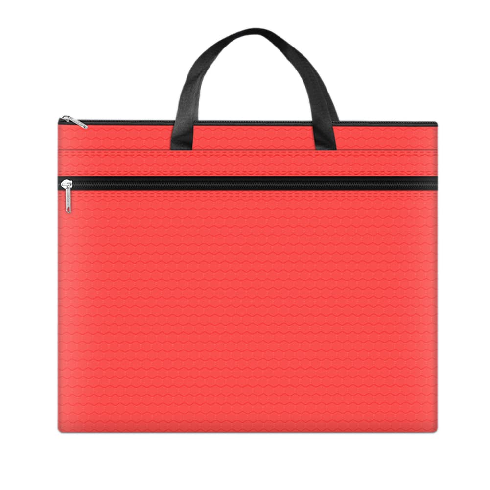 NALEINING Oxford Cloth Document Bag, Zipper Design, Waterproof, A3 Sketch Drawing Portable Storage Bag, 17.5" X 13.4" (06 Red)