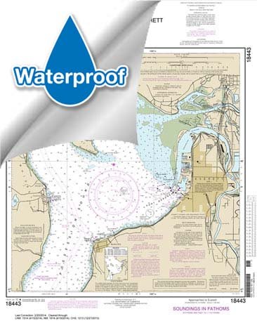 Paradise Cay Publications, Inc. NOAA Chart 18443: Approaches to Everett 23.6 x 18.1 (Waterproof)