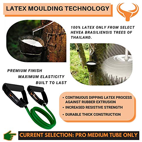 Image of BULMARC Resistance Tube /Bands for Exercises Set with Foam Handle, Featuring eBOOK with 45+ Exercises for Full Body Workout /Toning Tube for Exercise Door Anchor Optional