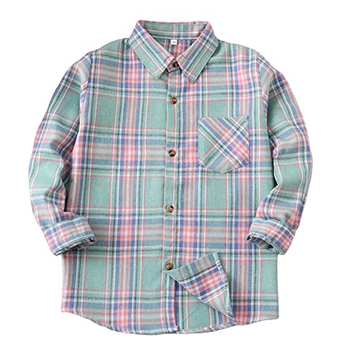 Flannel Shirts for Women & Girls Long Sleeve Buffalo Plaid Tops Womens Button Down Shirts Western Plaid Shirts for Women