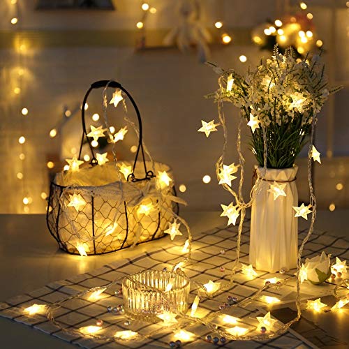LED cadena Luz (10 M 100 LED estrellas Luz Cadenas funciona con pilas blanco cálido Interior Iluminación decorativa para jardín, Apartamentos, Bailar, boda fiesta de Navidad, etc, plástico, warmweiß
