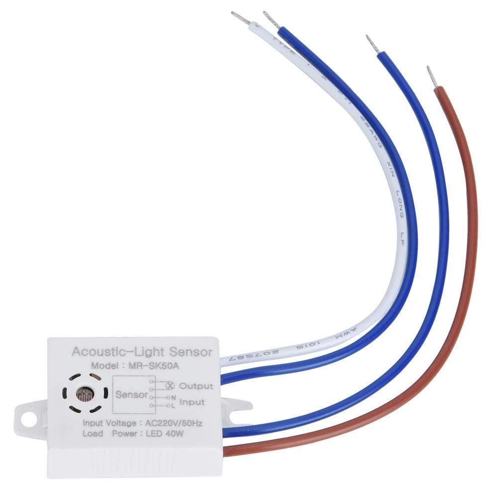 5Pcs LED Sound and Light Energy-Saving Sensor Control Switch MR-SK50A High Sensitivity Voice-Activated Induction Sensor Module 43 x 28 x 16mm