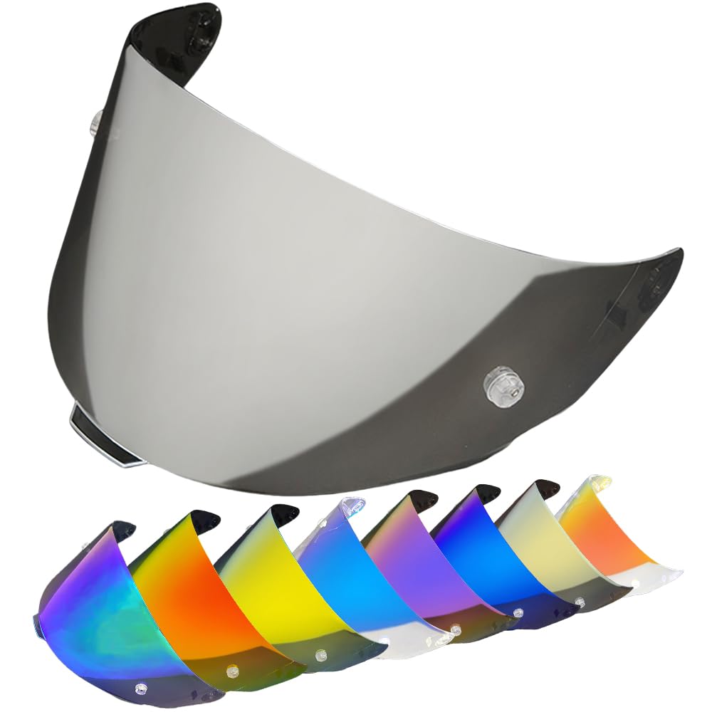 Moontogo Helmet Shields for KYT TT Course Viseira Capacete Uv Protection Windshield High Strength Sunshield Accessories (Silver)
