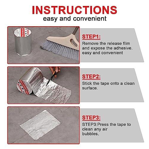 Image of Waterproof Tape Aluminium Rubber Tape Pipe Leakage Roof Water Leakage Solution Aluminum Adhesive Tape Waterproof Adhesive Tape Sealing Butyl Rubber Tape (8 INCH -1)