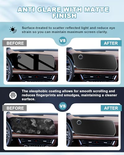 Image of CDEFG UPGRADED 4PCS Matte Anti Glare for 2026 Chevy Suburban Tahoe Screen Protector, Tempered Glass for 2025 2026 Chevy Tahoe Suburban Accessories 17.7 inch Touchscreen & 11 inch Dash & 12.6 inch Dual Rear-Seat Displays