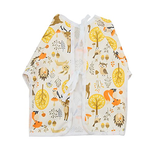 Pikababy Long Sleeved Bib Waterproof Bibs with Pocket - 6 to 24 Months Baby Girl and boy Colors (Forest)