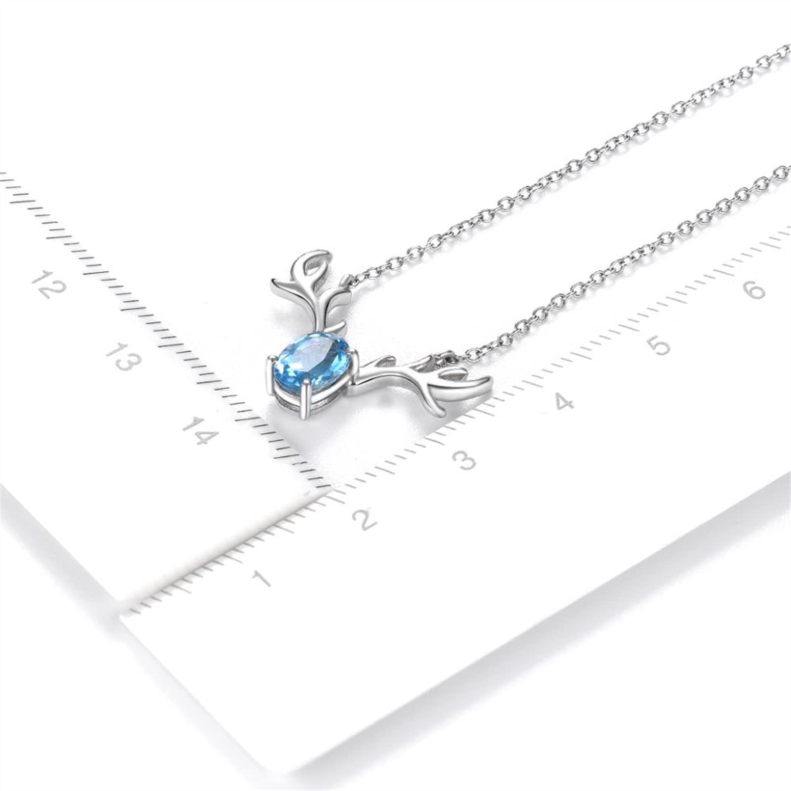 Collane Gioielli di Moda da Donna Classico Naturale Blu Topaz 0.92 Carat Deer Design Squisita Elegante Collana Pendente Collana da Donna