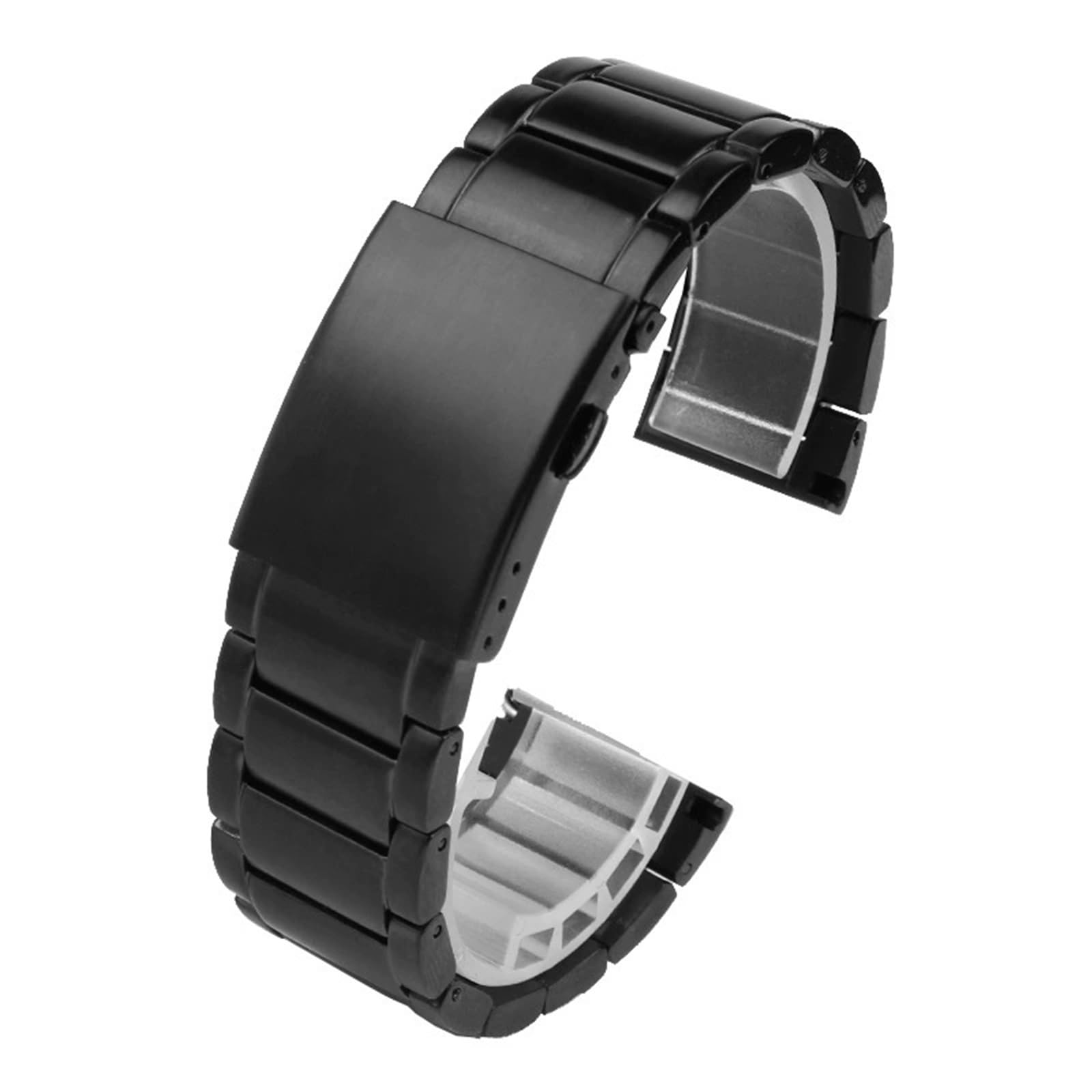 Correa de reloj de acero inoxidable for hombre, pulsera de pulsera sólida de Metal de 22mm, 24mm, 26mm y 28mm