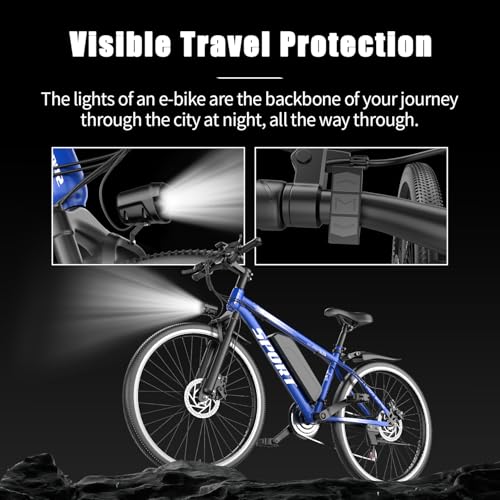Image of Misodo Electric Bike for Adults, 1500W Peak Mountain Ebike with 25 MPH, 65 Miles Range, 7 Speeds, 48V 10Ah Removable Battery 26 inch Ebike for Commute