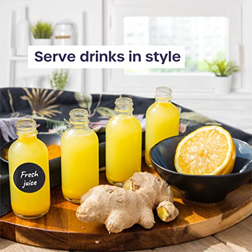 volila Glass Shot Bottles with lids, 12 Pack 60ml Leak Proof Small Glass Bottles for Juice Oils, Liquor, Potion - Image 4