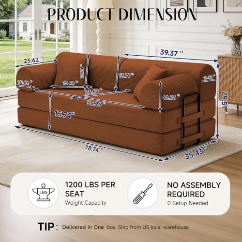 Luxury Velvet Sofa Bed Convertible