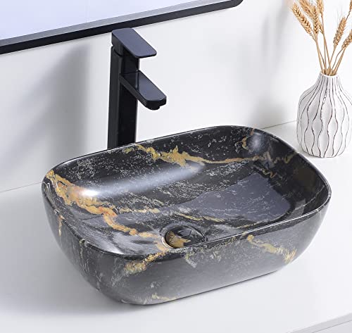 Image of Store2508 Ceramic finish Wash Basin Marble Design for Bathroom 18x13x5.5 Inches , Glossy (2075) - Multi